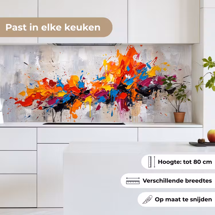 Keuken achterwand - Abstract - Schilderij - Kleurrijk - Dynamisch — 7