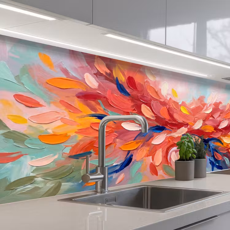 Keuken achterwand - Bloemen - Abstract - Kunst - Modern — 2