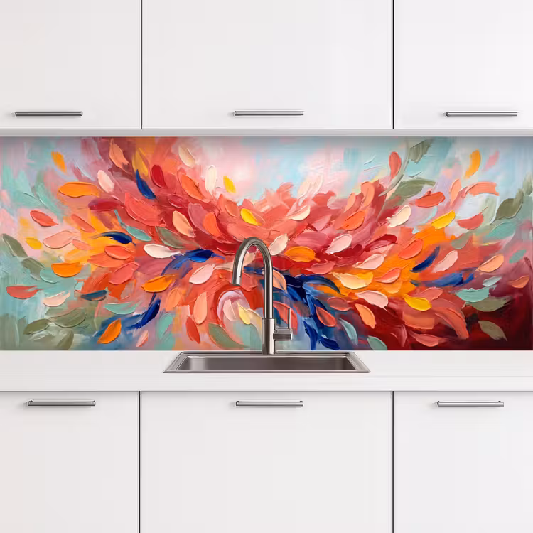 Keuken achterwand - Bloemen - Abstract - Kunst - Modern — 4