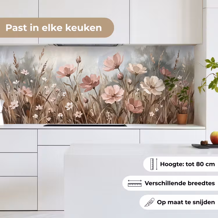 Keuken achterwand - Bloemen - Botanisch - Schilderij - Pastel - Rustiek — 7