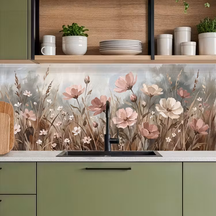Keuken achterwand - Bloemen - Botanisch - Schilderij - Pastel - Rustiek — 8