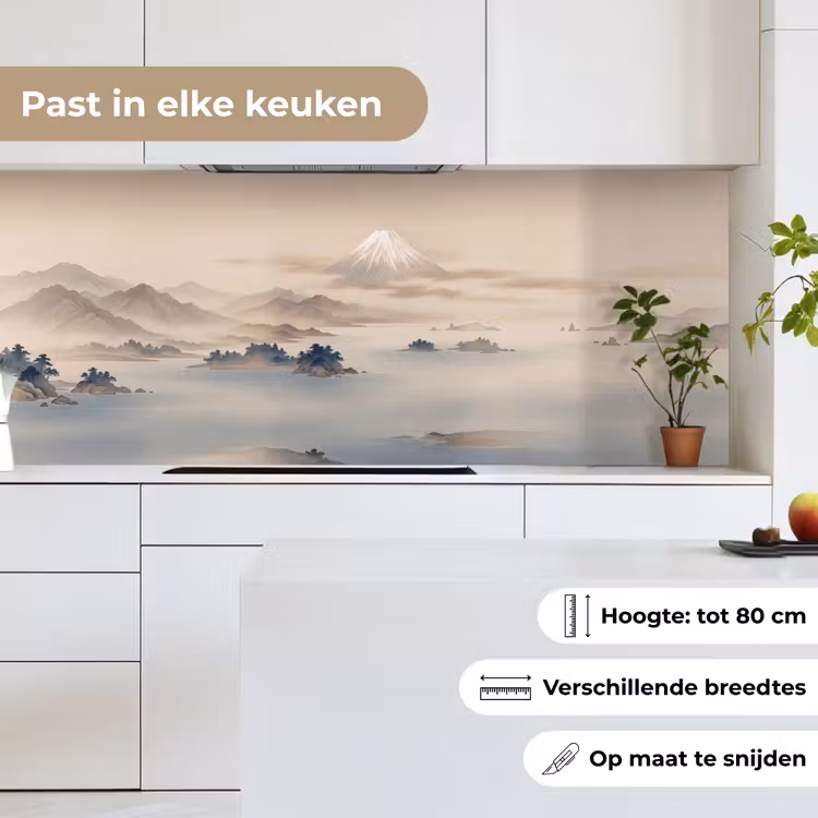Keuken achterwand - Japans - Landschap - Beige — 7