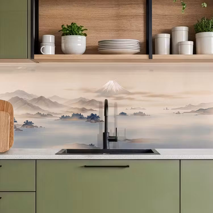 Keuken achterwand - Japans - Landschap - Beige — 8