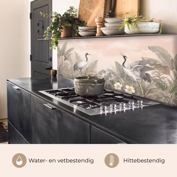 Keuken achterwand - Kraanvogels - Natuur - Roze — 5
