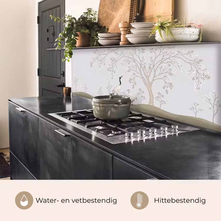 Keuken achterwand - Minimalistisch - Kraanvogels - Blauw — 5