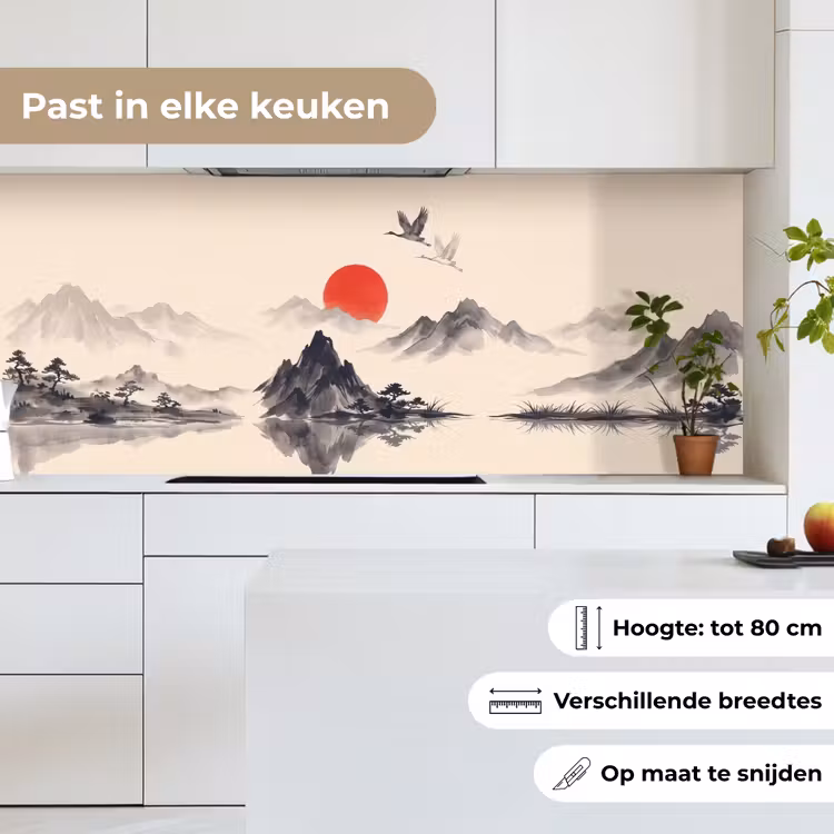 Keuken achterwand - Oosters - Kraanvogels - Landschap — 7