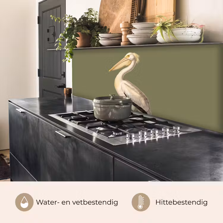 Keuken achterwand - Pelikaan - Wit - Vogel - Klassiek - Natuur — 5