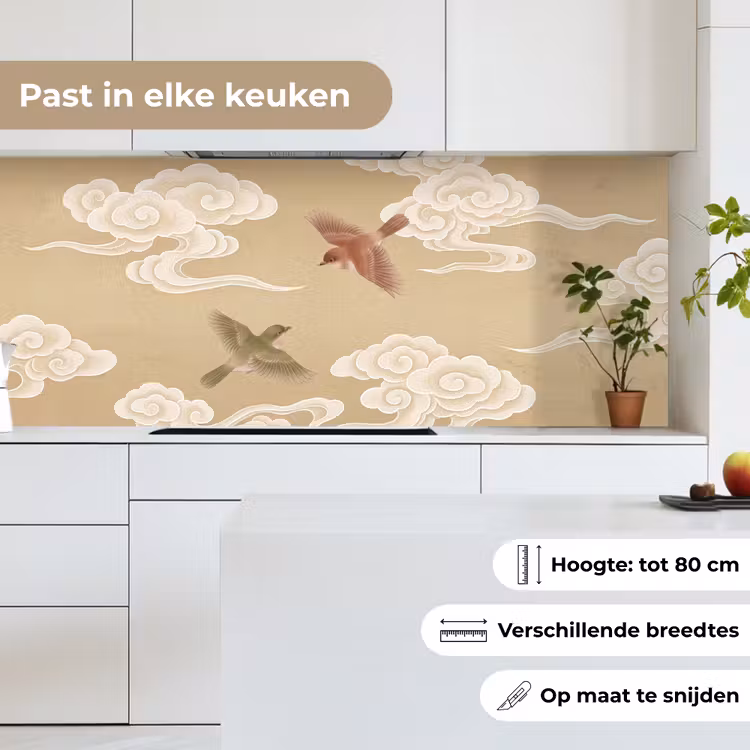 Keuken achterwand - Vogels - Vliegen - Beige — 7