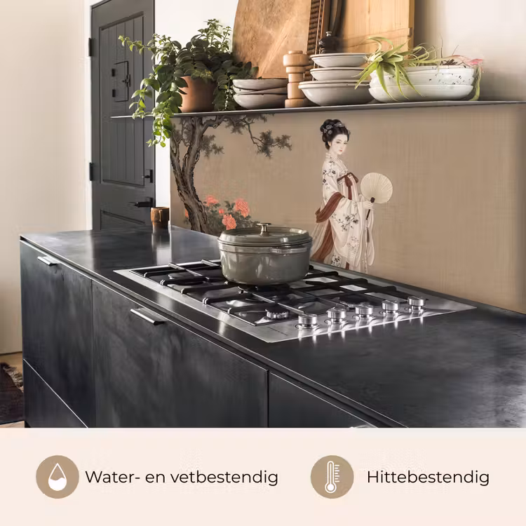 Keuken achterwand - Vrouw - Azië - Kunst - Beige — 5