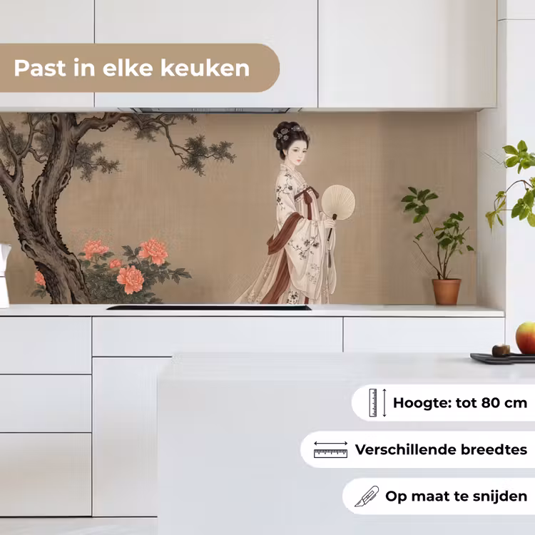 Keuken achterwand - Vrouw - Azië - Kunst - Beige — 7