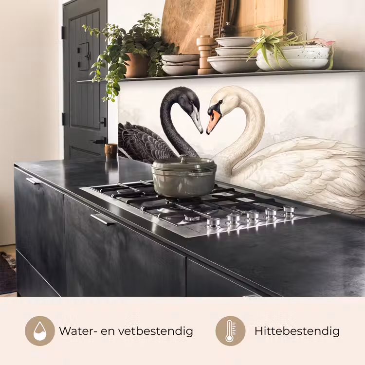 Keuken achterwand - Zwanen - Hartvorm - Dieren — 5
