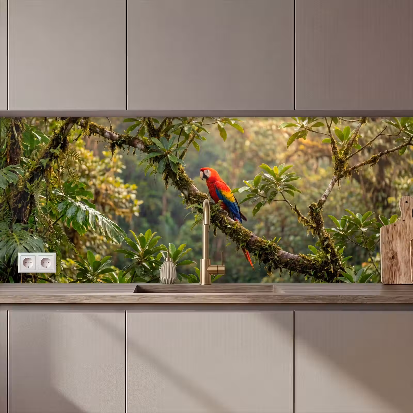 Keuken achterwand - Ara - Jungle - Rood — 1
