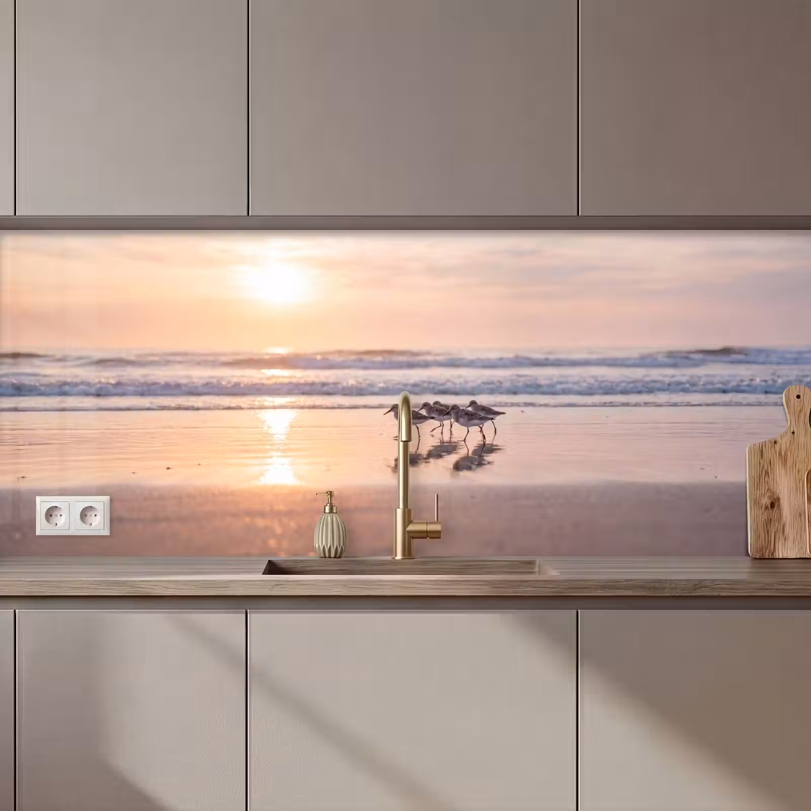 Keuken achterwand - Zee - Vogels - Strand — 1