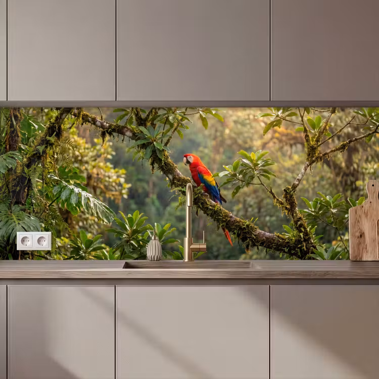Keuken achterwand - Ara - Jungle - Rood — 1
