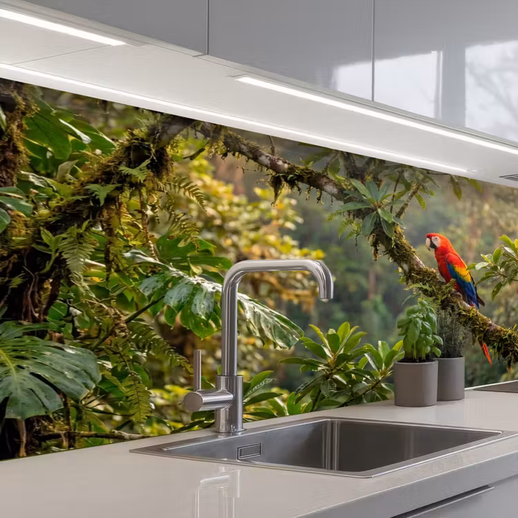 Keuken achterwand - Ara - Jungle - Rood — 2