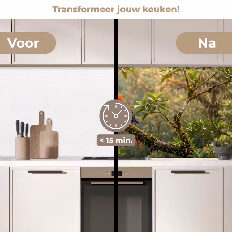Keuken achterwand - Ara - Jungle - Rood — 3