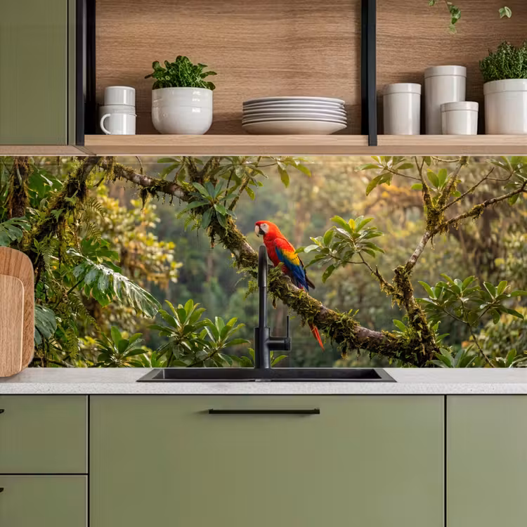 Keuken achterwand - Ara - Jungle - Rood — 8