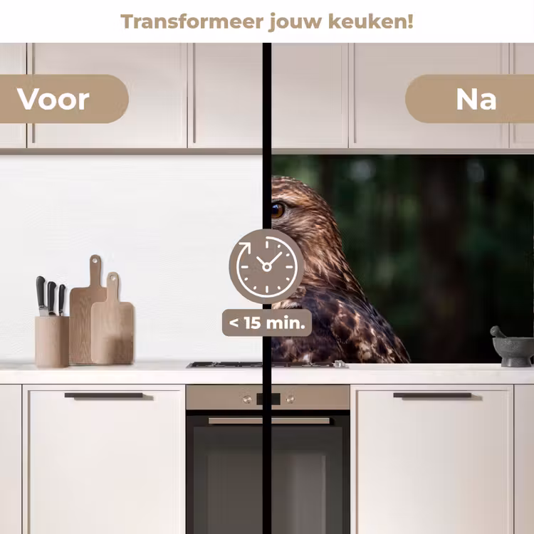 Keuken achterwand - Buizerd - Roofvogel - Natuur - Bruin — 3
