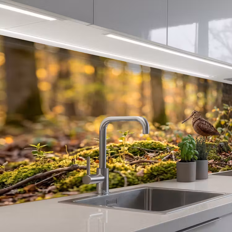 Keuken achterwand - Houtsnip - Bos - Bladeren - Herfst - Gecamoufleerd — 2
