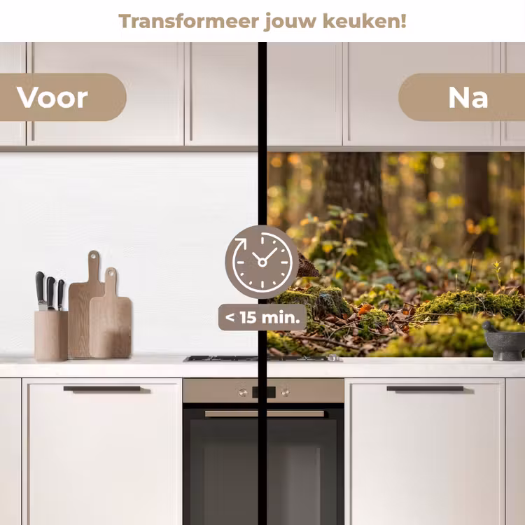 Keuken achterwand - Houtsnip - Bos - Bladeren - Herfst - Gecamoufleerd — 3