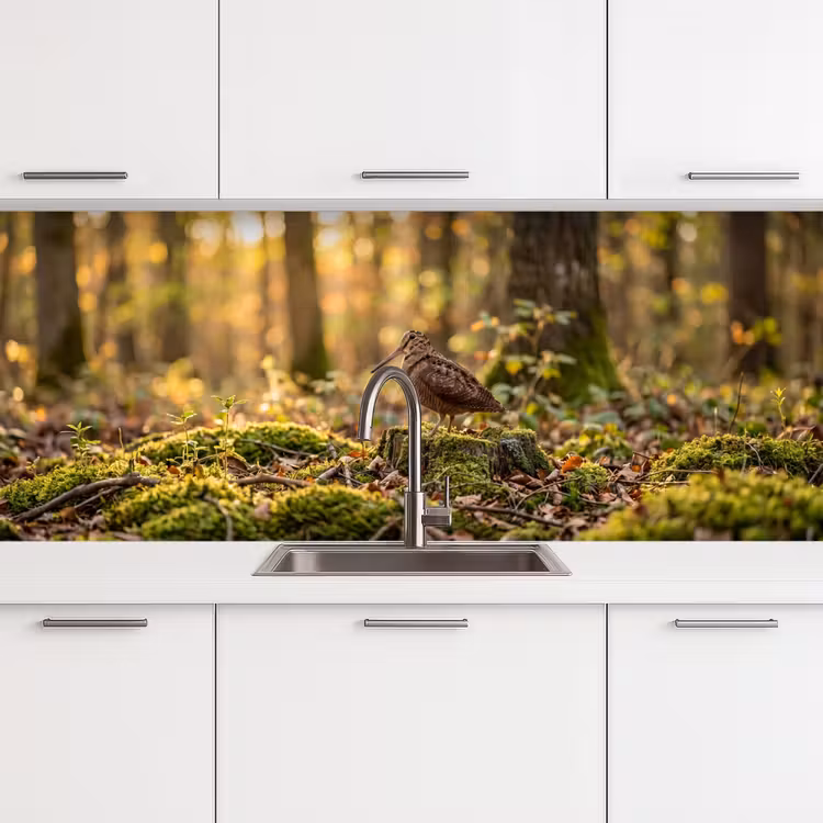 Keuken achterwand - Houtsnip - Bos - Bladeren - Herfst - Gecamoufleerd — 4