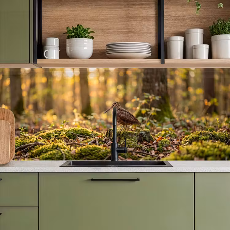 Keuken achterwand - Houtsnip - Bos - Bladeren - Herfst - Gecamoufleerd — 8