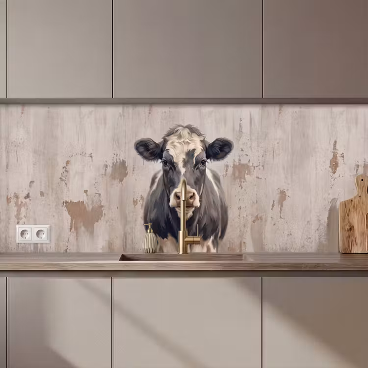 Keuken achterwand - Koe - Portret - Dieren - Modern — 1