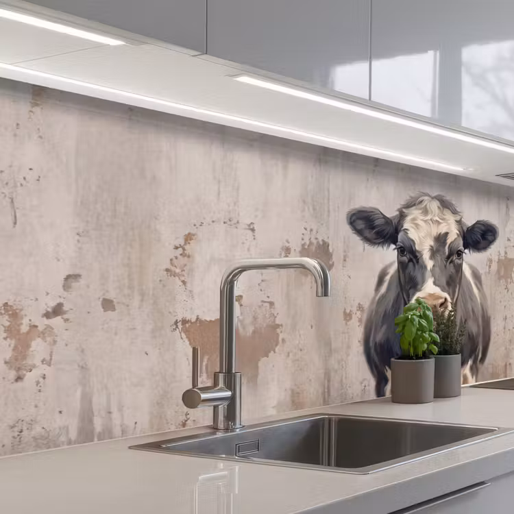 Keuken achterwand - Koe - Portret - Dieren - Modern — 2