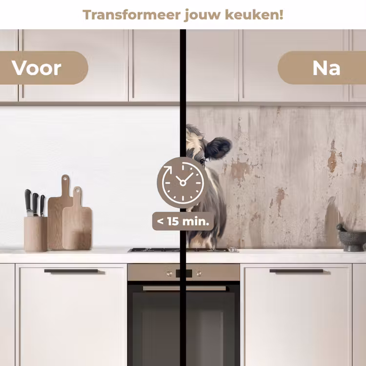 Keuken achterwand - Koe - Portret - Dieren - Modern — 3