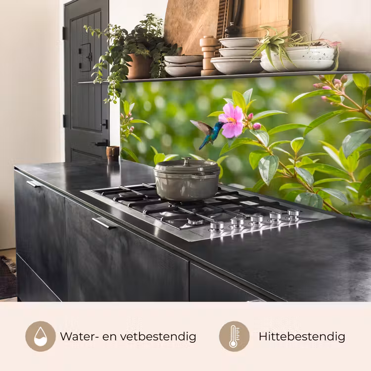 Keuken achterwand - Kolibrie - Bloem - Natuur - Groen — 5