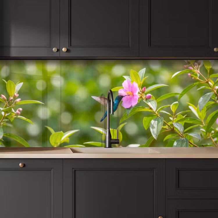 Keuken achterwand - Kolibrie - Bloem - Natuur - Groen — 6