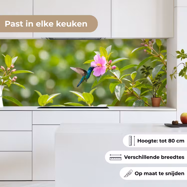 Keuken achterwand - Kolibrie - Bloem - Natuur - Groen — 7