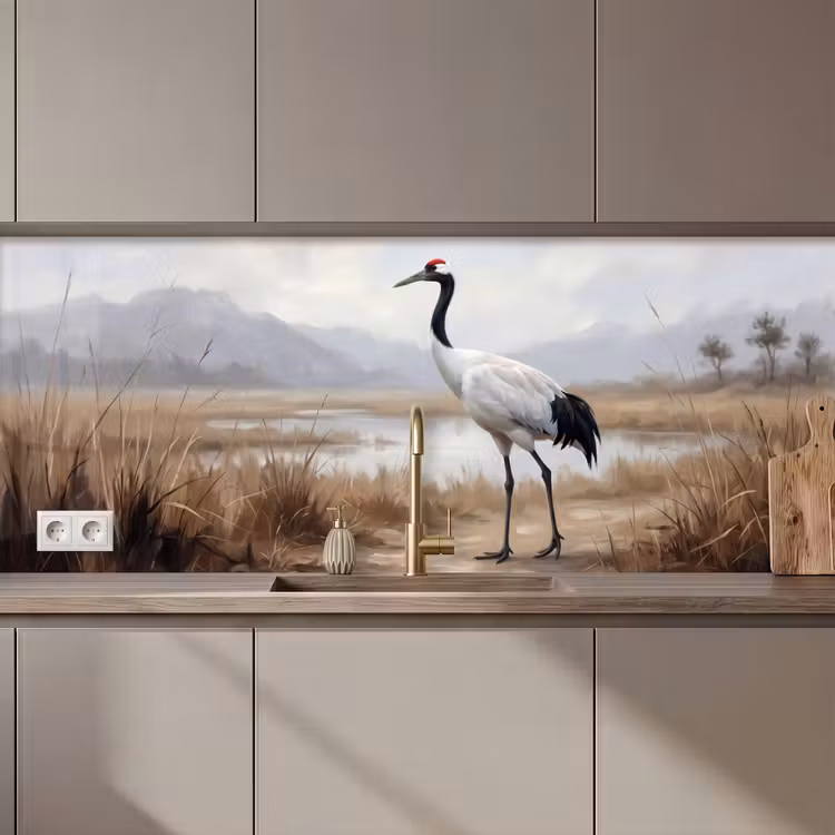 Keuken achterwand - Kraanvogel - Natuur - Realistisch — 1