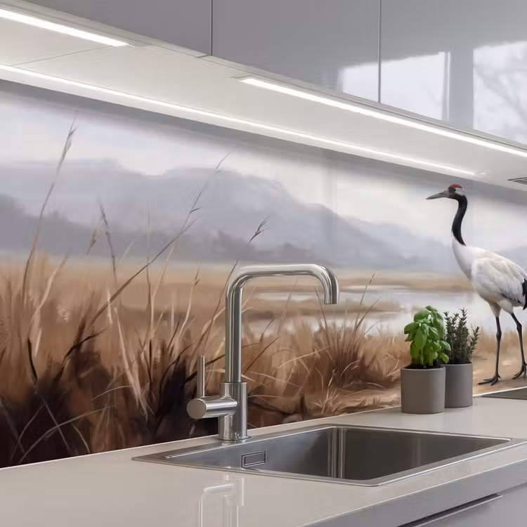 Keuken achterwand - Kraanvogel - Natuur - Realistisch — 2