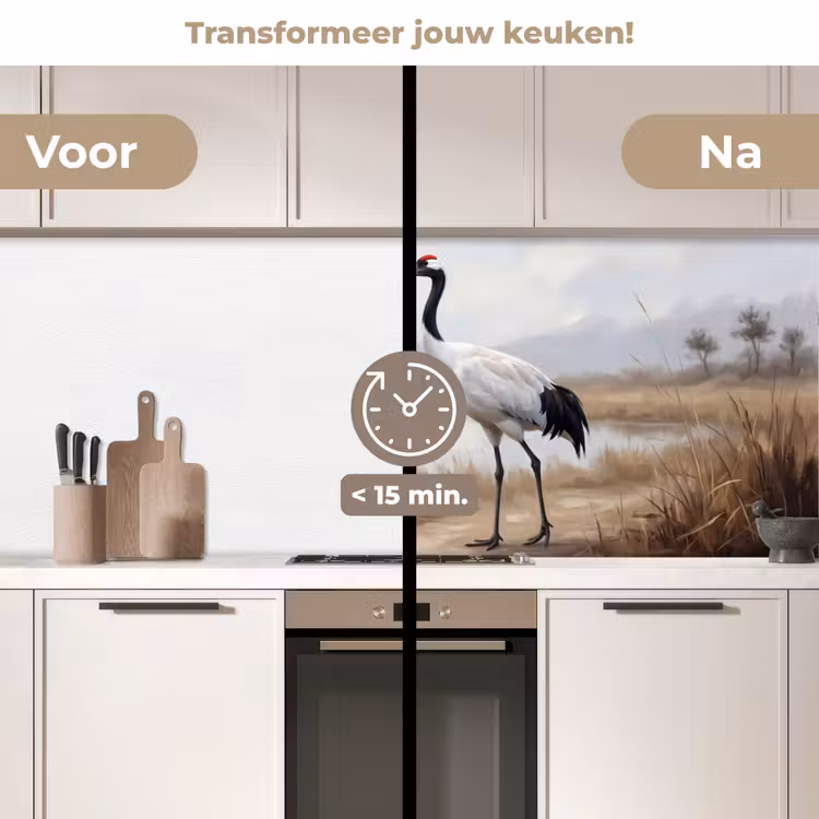 Keuken achterwand - Kraanvogel - Natuur - Realistisch — 3