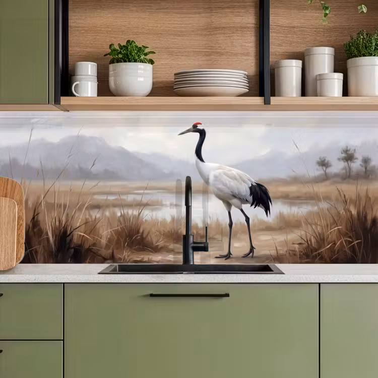 Keuken achterwand - Kraanvogel - Natuur - Realistisch — 8
