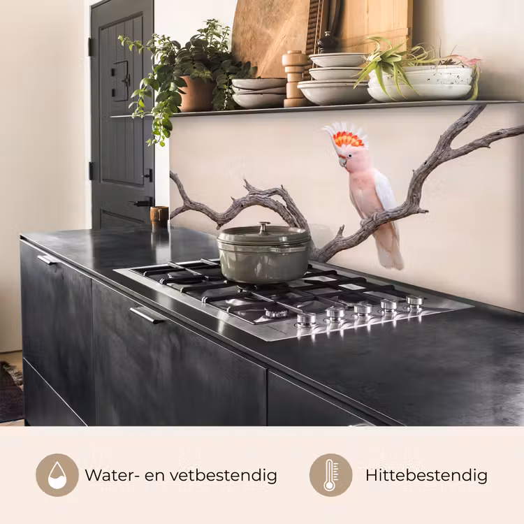 Keuken achterwand - Papagaai - Tak - Roze — 5
