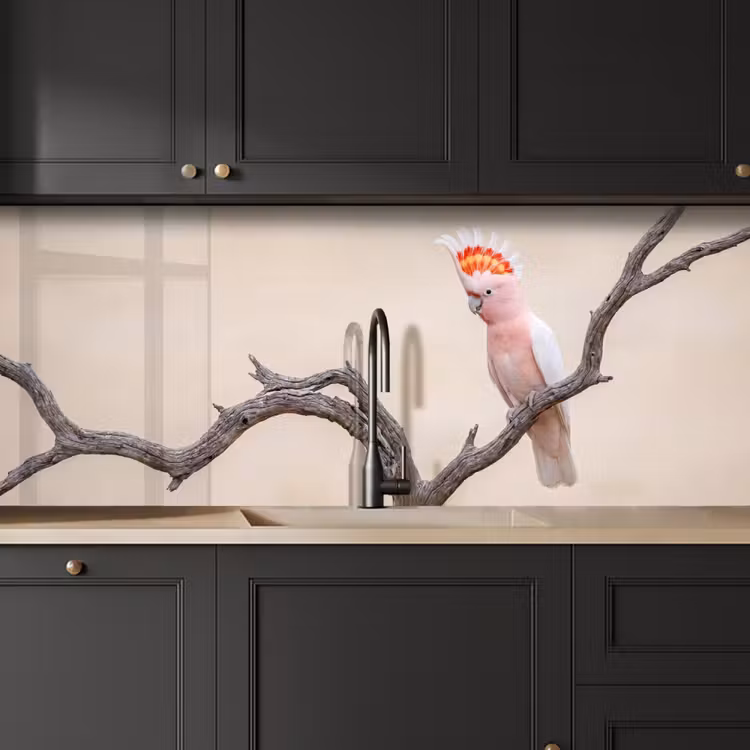 Keuken achterwand - Papagaai - Tak - Roze — 6
