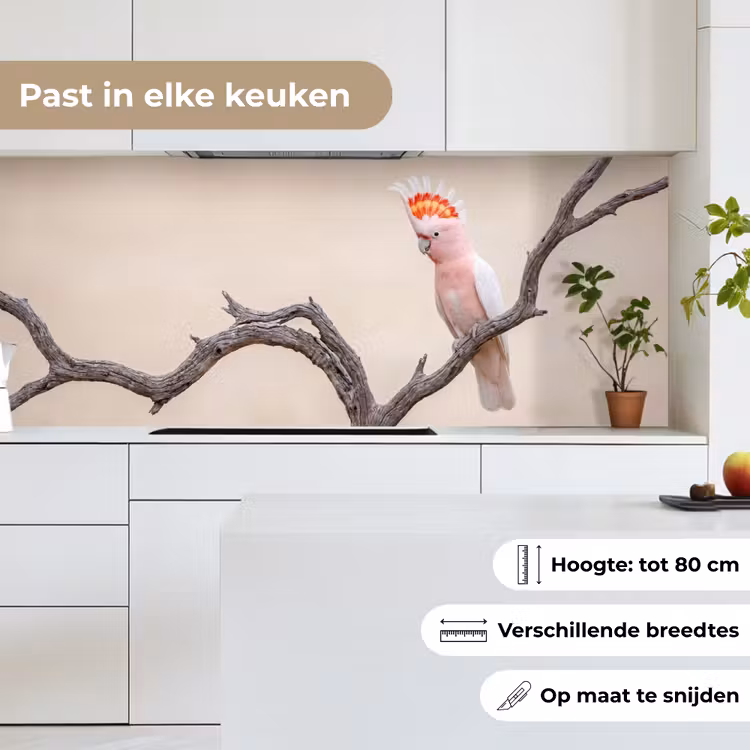 Keuken achterwand - Papagaai - Tak - Roze — 7