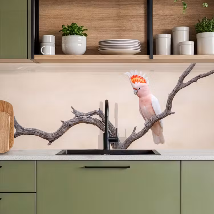 Keuken achterwand - Papagaai - Tak - Roze — 8