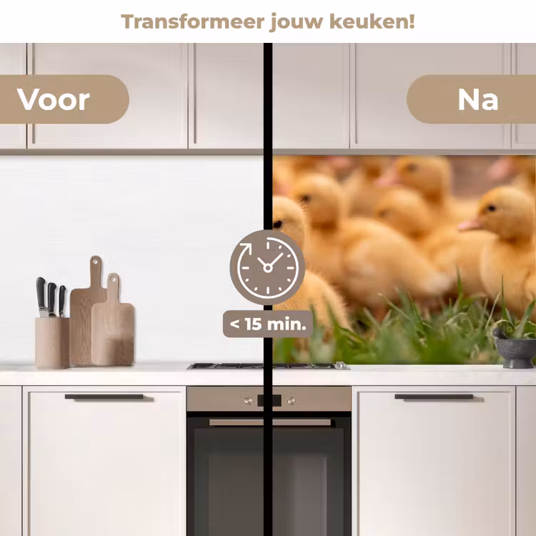 Keuken achterwand - Pijltje - Eend - Natuur - Geel — 3