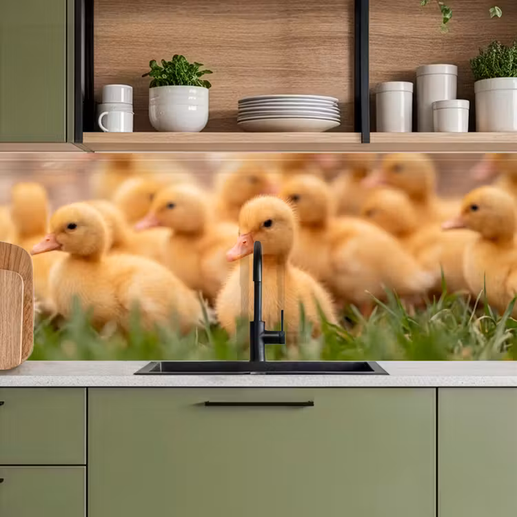 Keuken achterwand - Pijltje - Eend - Natuur - Geel — 8