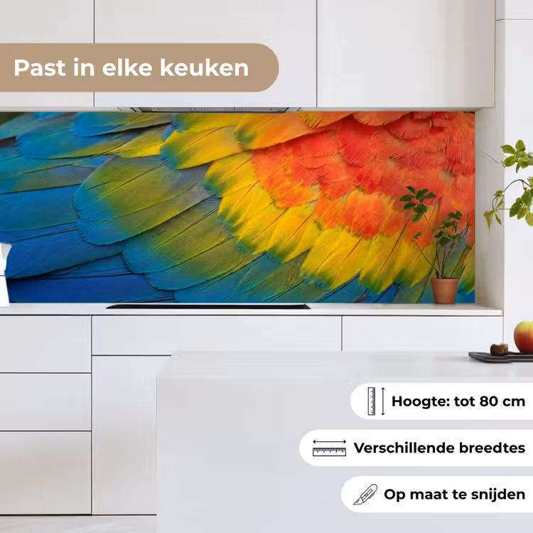 Keuken achterwand - Veren - Ara - Kleurrijk — 7