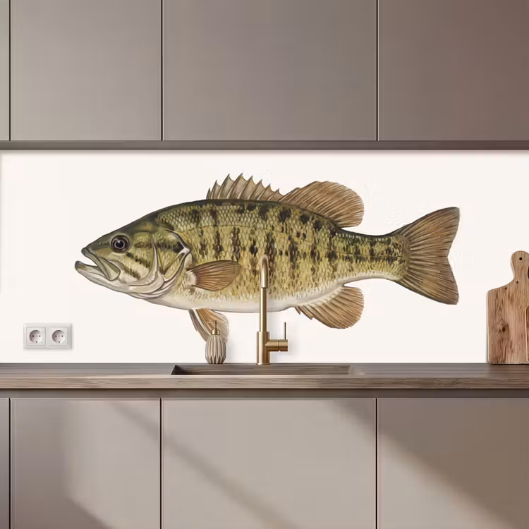 Keuken achterwand - Vissen - Natuur - Vintage — 1
