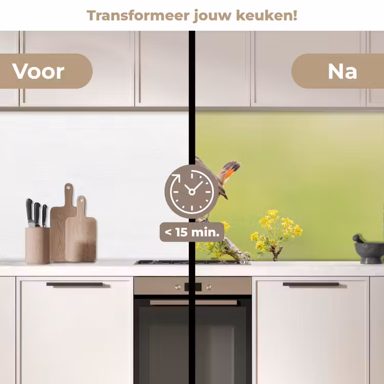 Keuken achterwand - Vogel - Tak - Natuur - Kleurrijk — 3