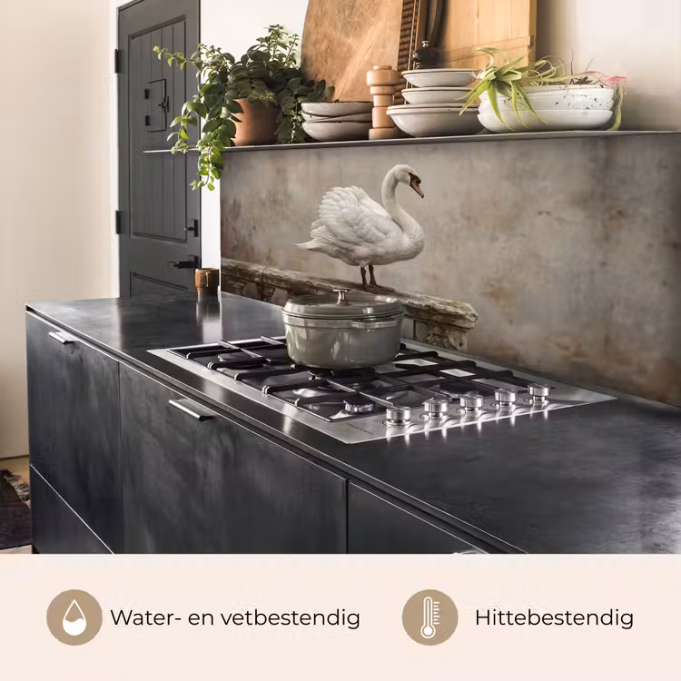 Keuken achterwand - Zwaan - Elegant - Dieren - Wit — 5