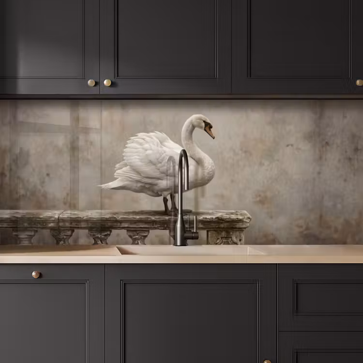 Keuken achterwand - Zwaan - Elegant - Dieren - Wit — 6