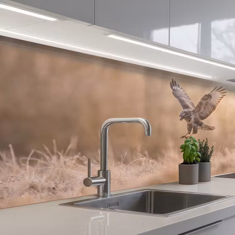 Keuken achterwand - Buizerd - Roofvogel - Natuur - Bruin — 2