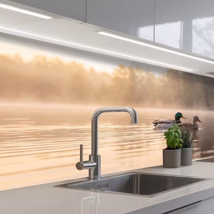 Keuken achterwand - Eenden - Water - Mist - Natuur — 2