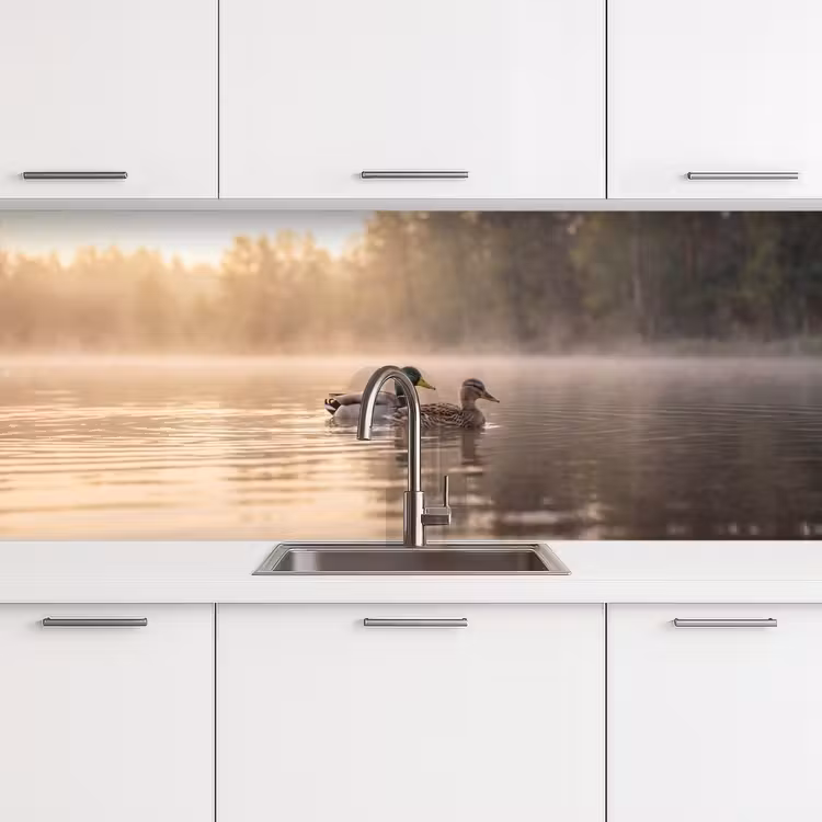 Keuken achterwand - Eenden - Water - Mist - Natuur — 4